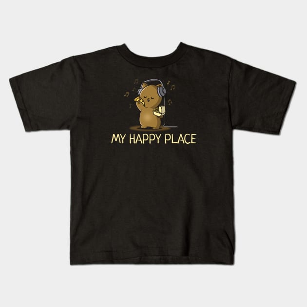 My Happy Place - Food and Music Kids T-Shirt by NerdShizzle